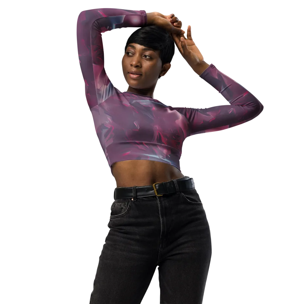Vertex Visions on Long Sleeve Crop Top — Front
