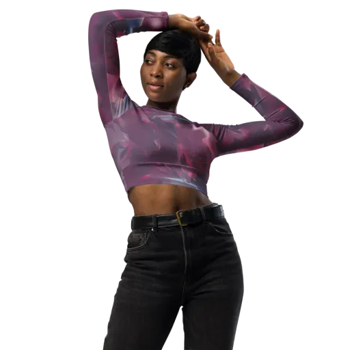 Vertex Visions on a Long Sleeve Crop Top