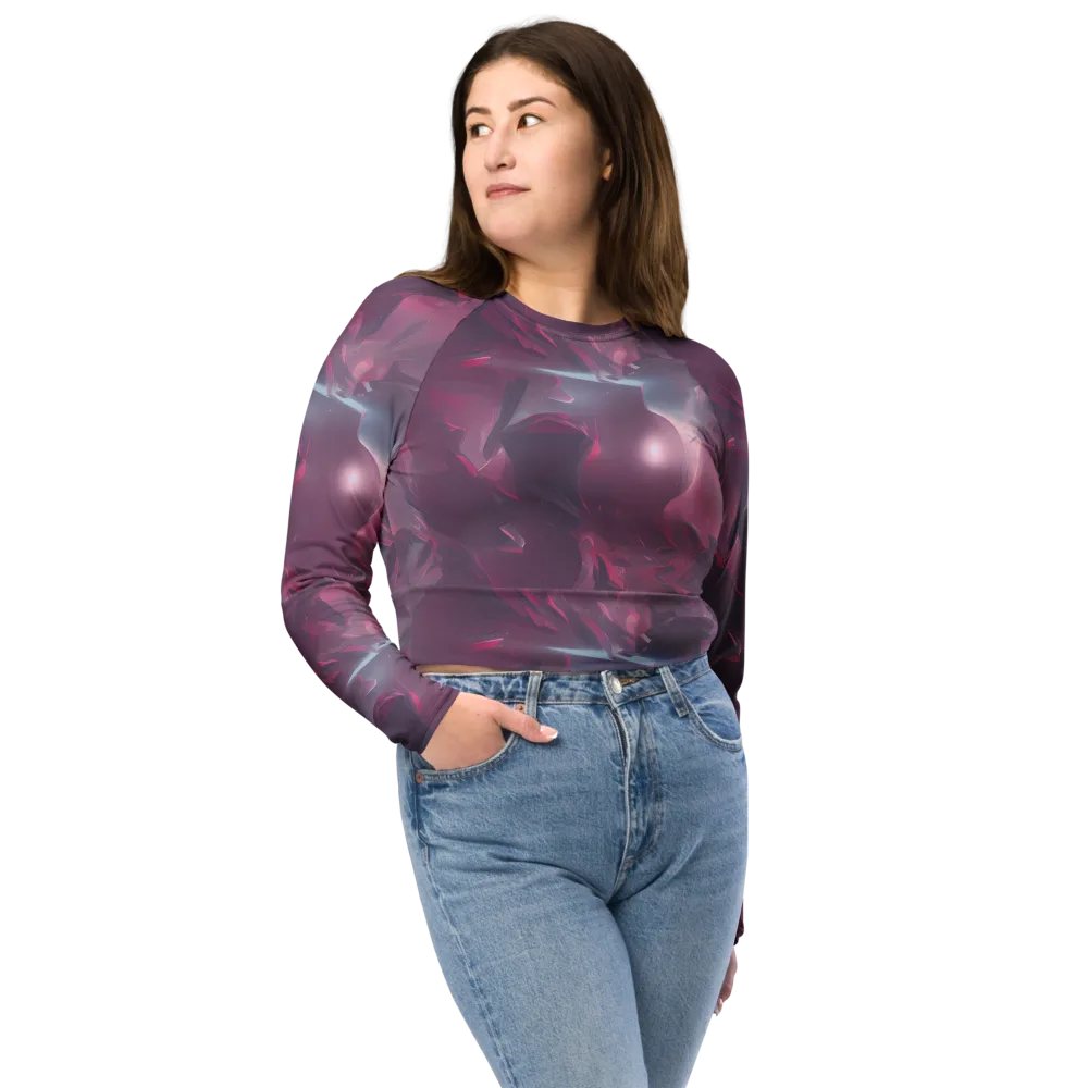 Vertex Visions on Long Sleeve Crop Top — Front