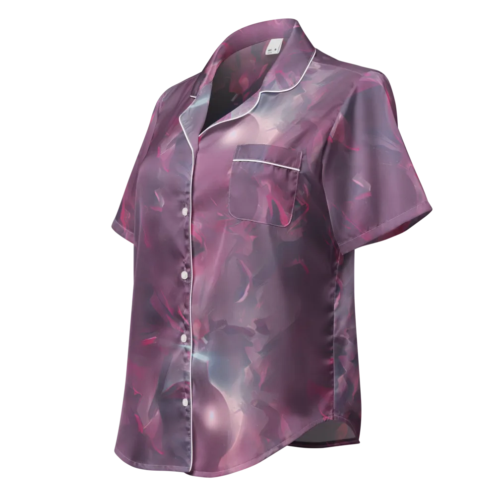 Vertex Visions on Women's Short Sleeve Pajama Top — Left Front