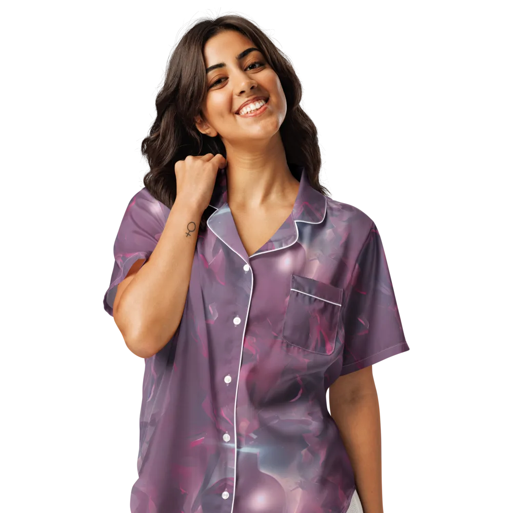 Vertex Visions on Women's Short Sleeve Pajama Top — Front