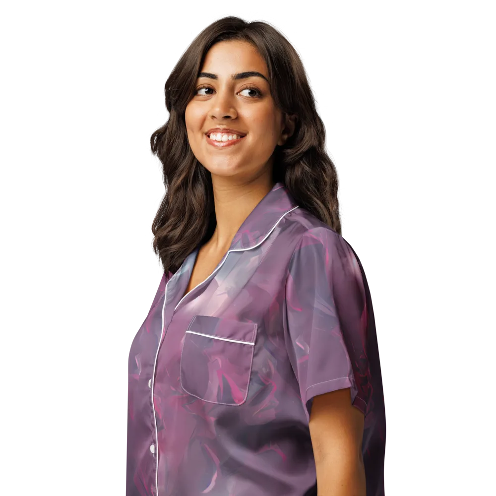 Vertex Visions on Women's Short Sleeve Pajama Top — Left Front
