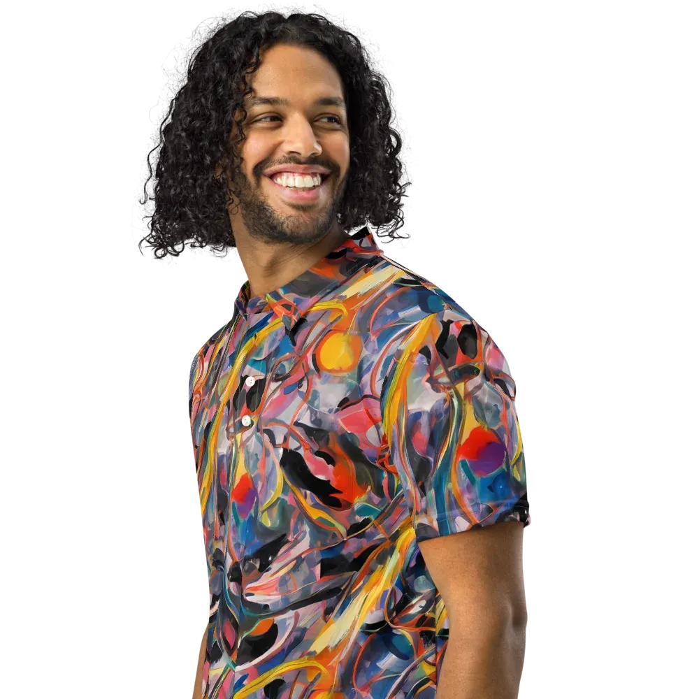 Brazen Rhapsody on Men's Slim Fit Polo Shirt — Left Front