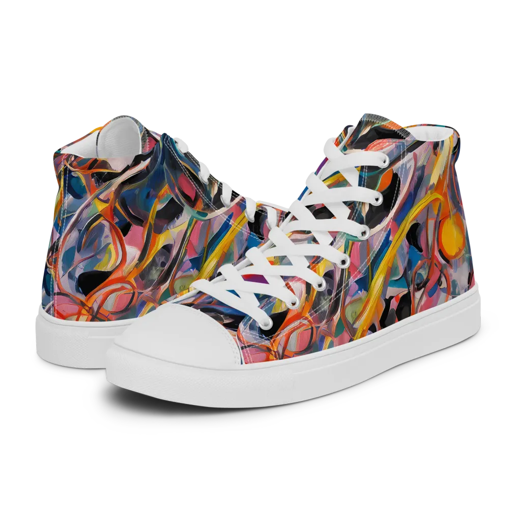 Brazen Rhapsody on Men's High Top Canvas Shoes — Left