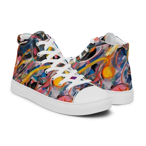 Brazen Rhapsody on a Men's High Top Canvas Shoes