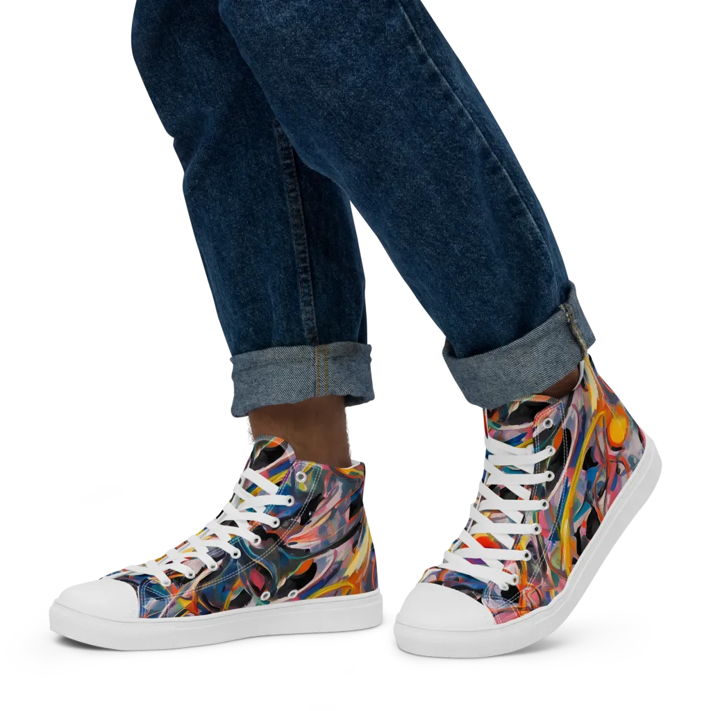 Brazen Rhapsody on Men's High Top Canvas Shoes — Left