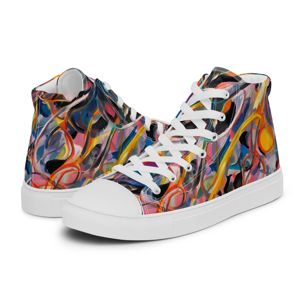 Brazen Rhapsody on Women's High Top Canvas Shoes — Left