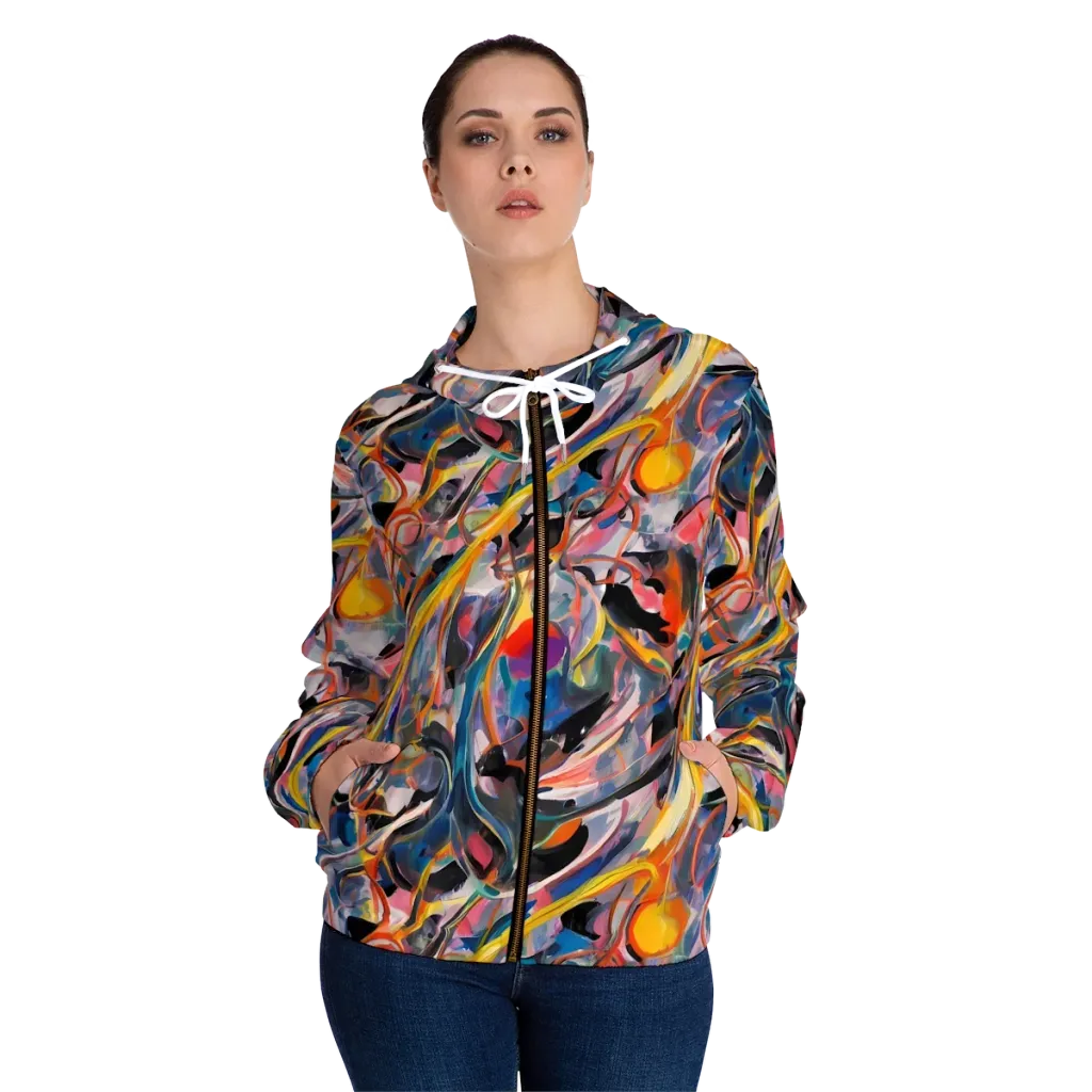 Brazen Rhapsody on Women's Full-Zip Hoodie — Front On Person