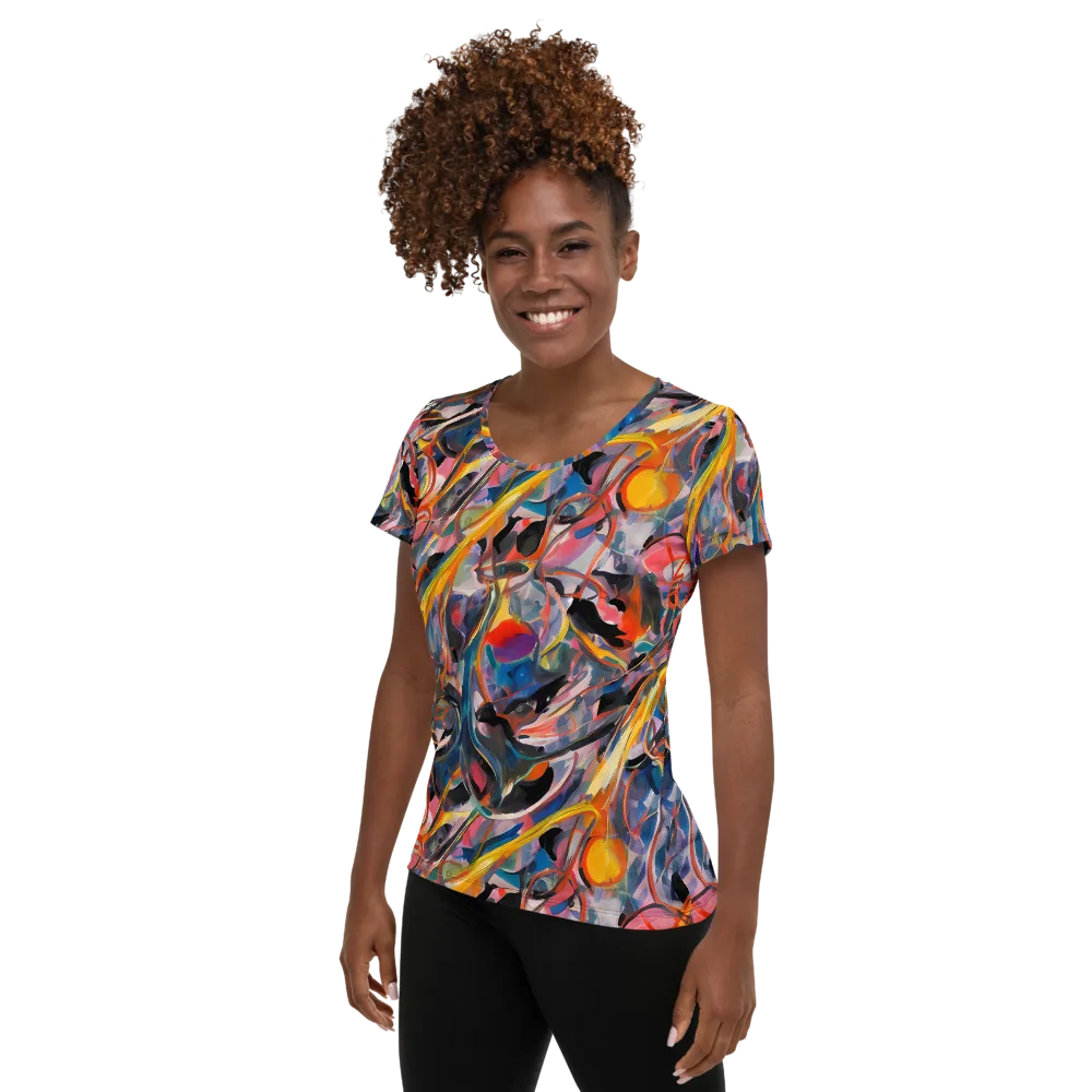 Brazen Rhapsody on Women's Athletic T-Shirt — Left
