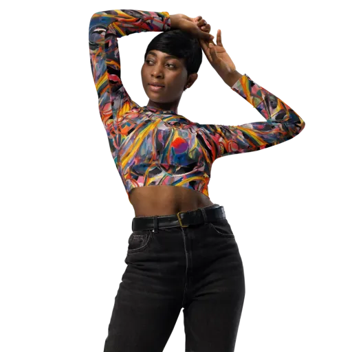 Brazen Rhapsody on a Long Sleeve Crop Top