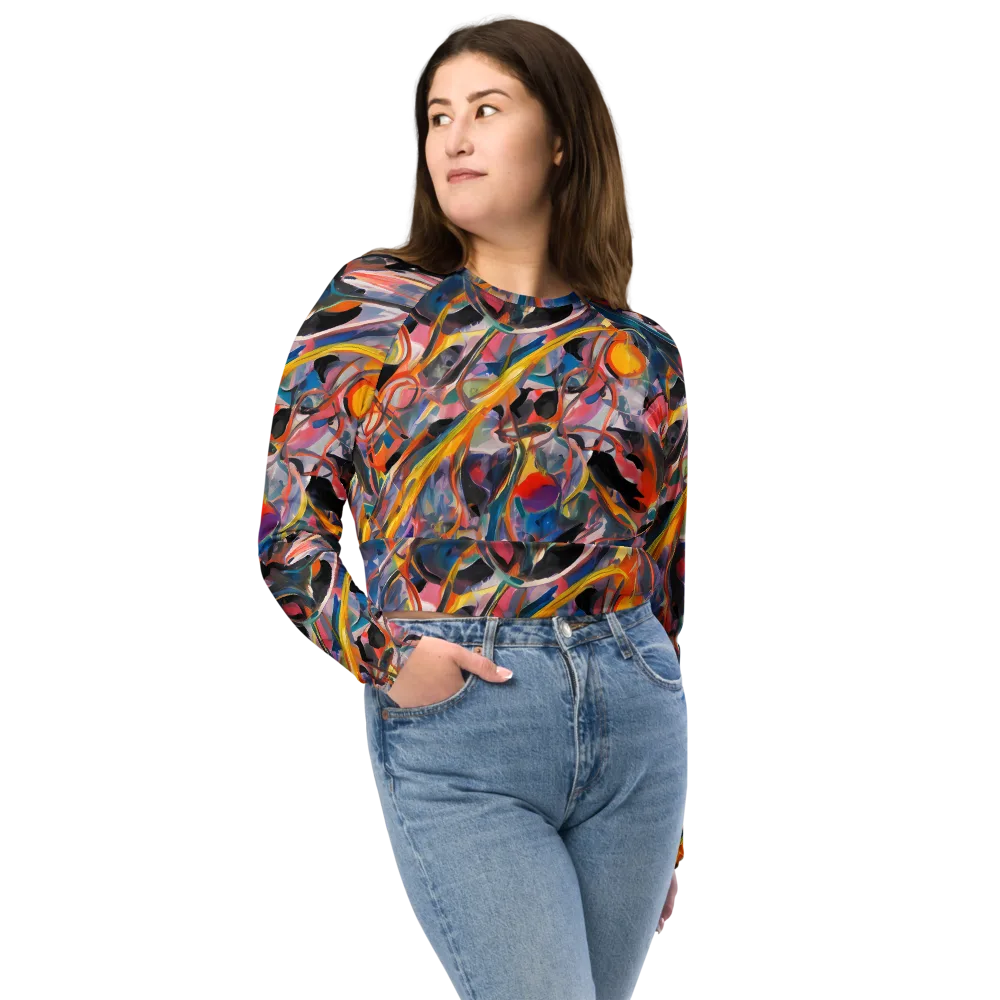 Brazen Rhapsody on Long Sleeve Crop Top — Front