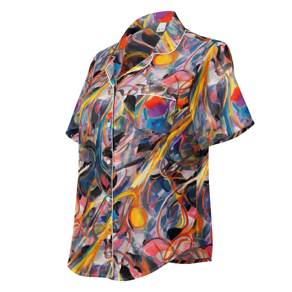 Brazen Rhapsody on Women's Short Sleeve Pajama Top — Left Front