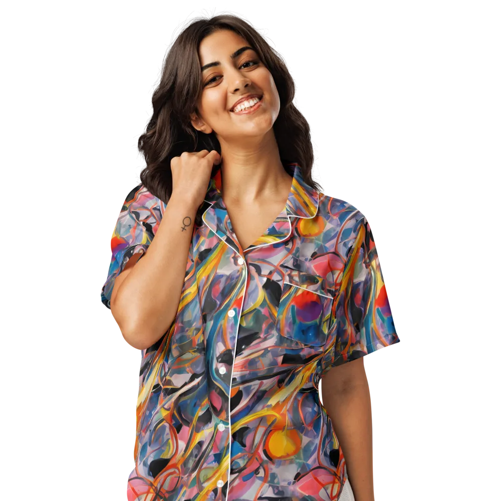 Brazen Rhapsody on Women's Short Sleeve Pajama Top — Front