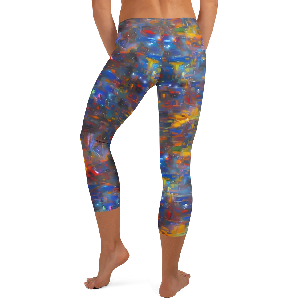 Abstract Conflux on Capri Leggings — Back