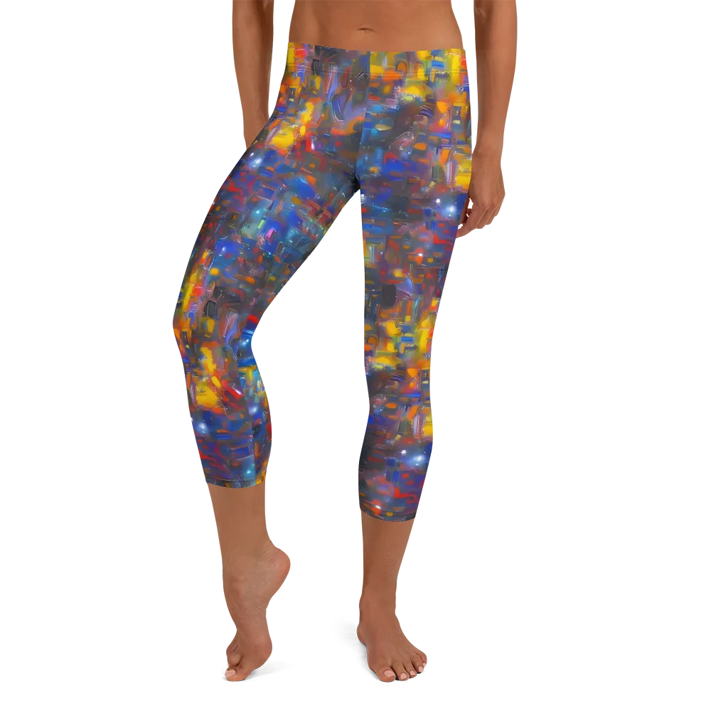 Abstract Conflux on Capri Leggings — Front