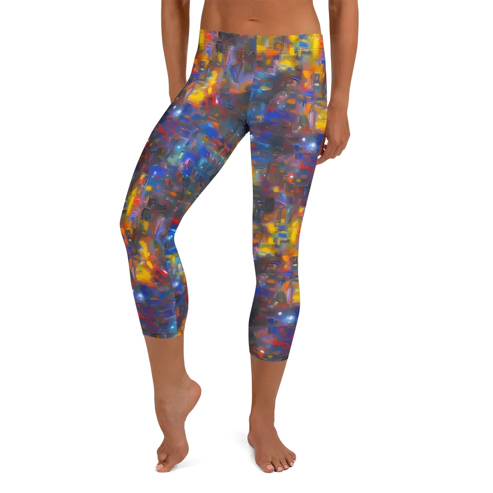 Abstract Conflux on Capri Leggings — Front