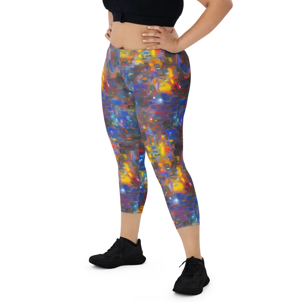 Abstract Conflux on Capri Leggings — Front