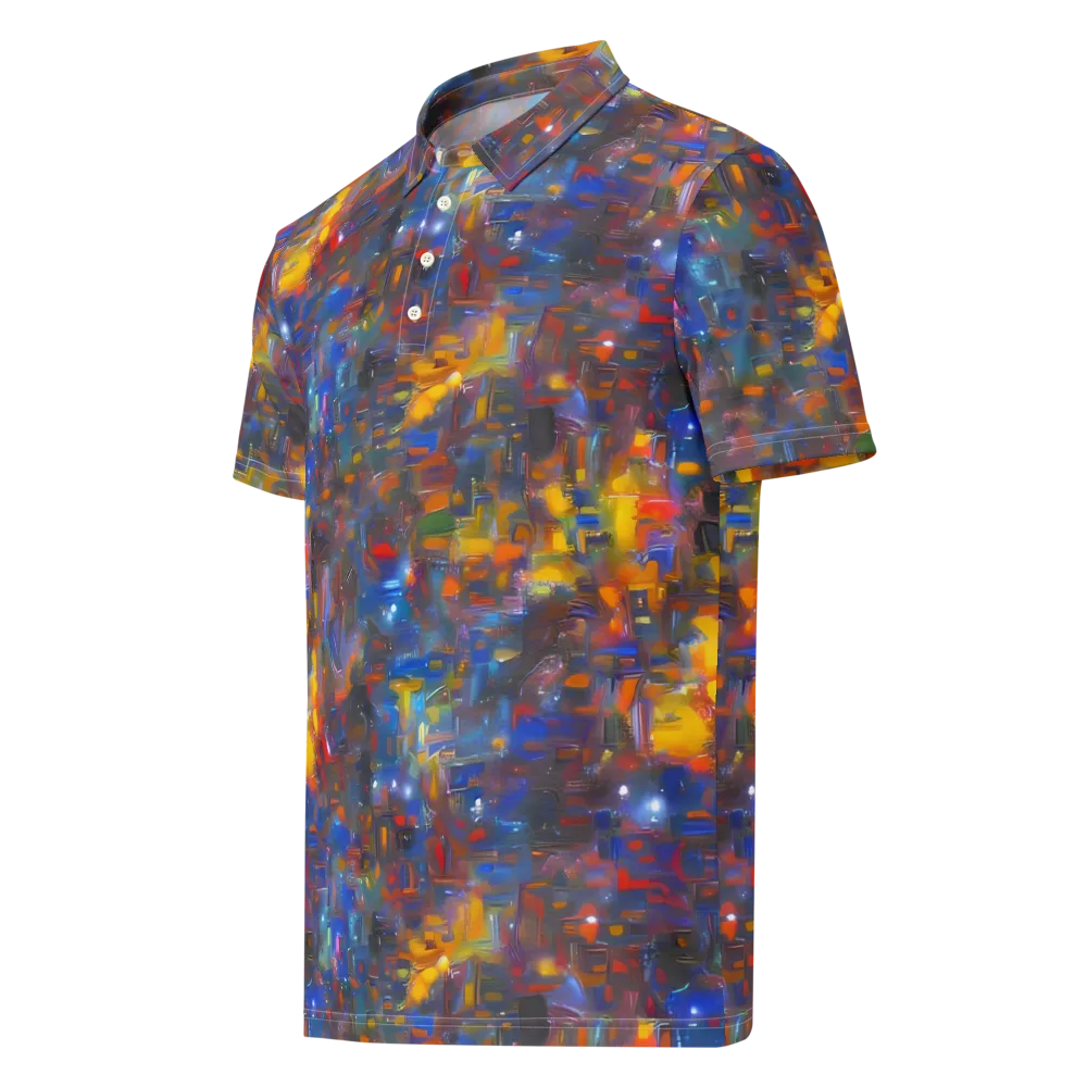 Abstract Conflux on Men's Slim Fit Polo Shirt — Left Front