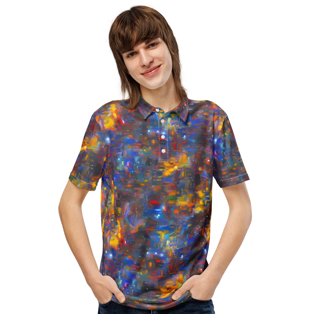 Abstract Conflux on Men's Slim Fit Polo Shirt — Front