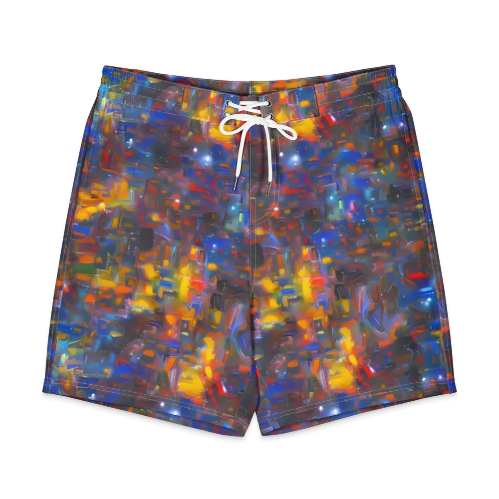 Abstract Conflux on Men's Board Shorts — Front