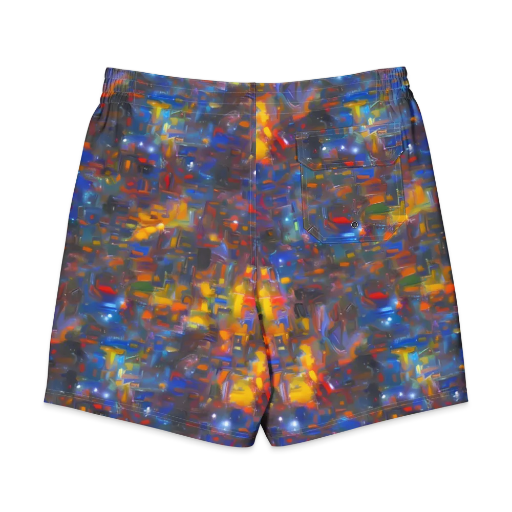 Abstract Conflux on Men's Board Shorts — Back