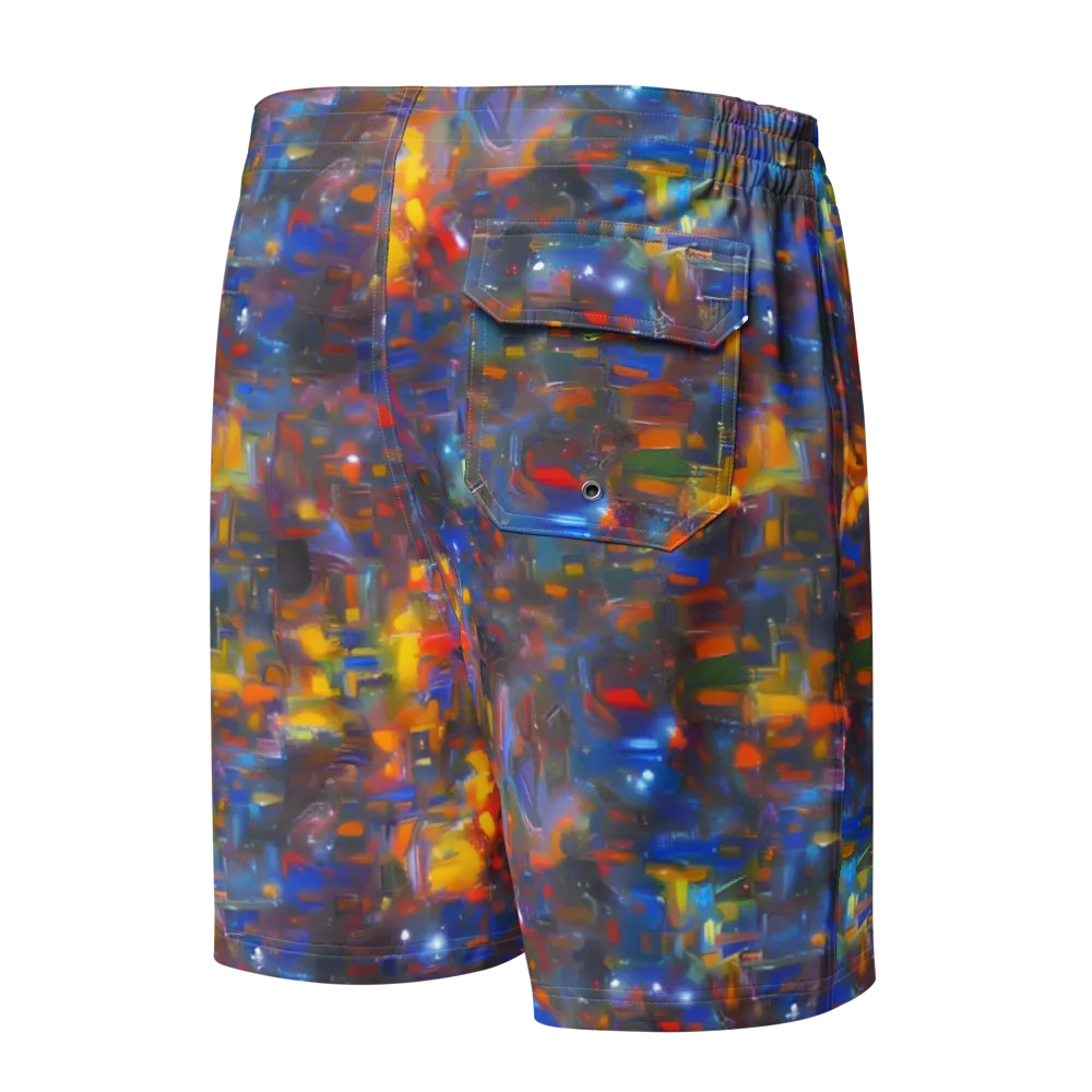 Abstract Conflux on Men's Board Shorts — Back