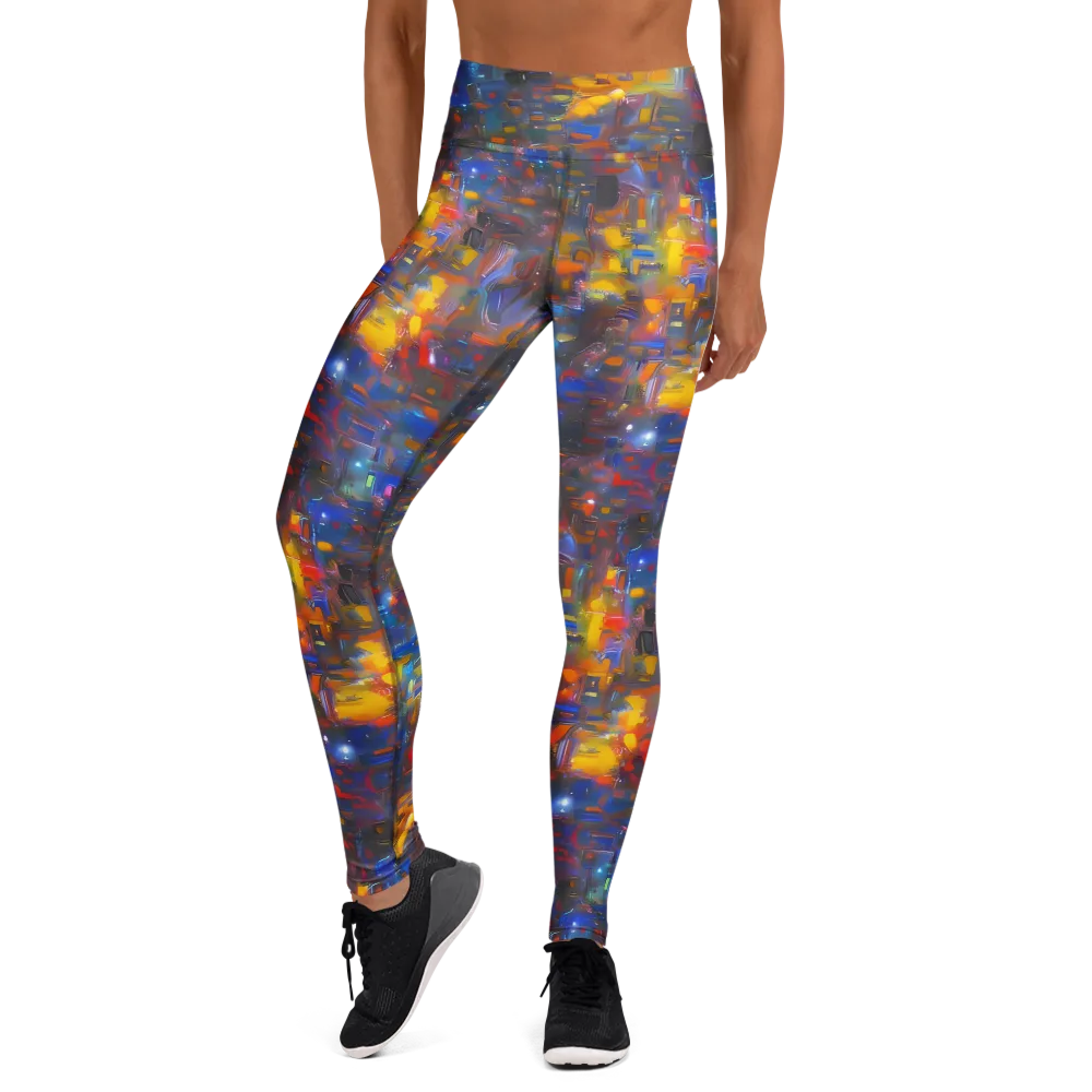 Abstract Conflux on Yoga Leggings — Front