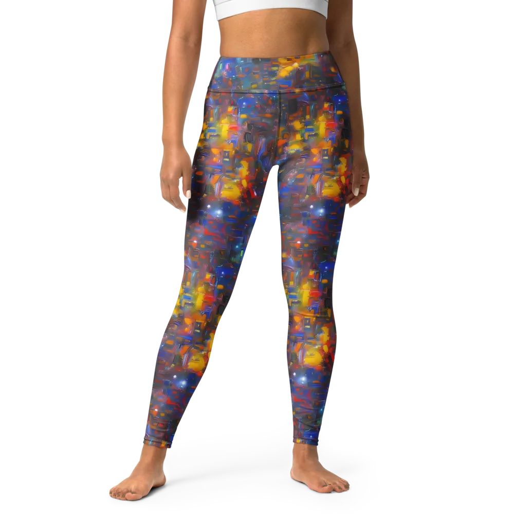 Abstract Conflux on Yoga Leggings — Front