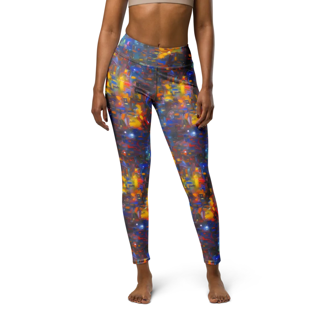 Abstract Conflux on Yoga Leggings — Front