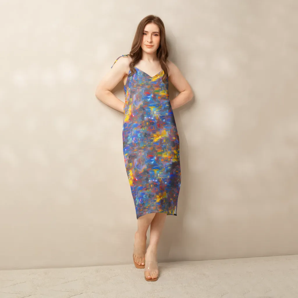 Abstract Conflux on Slip Dress — Front