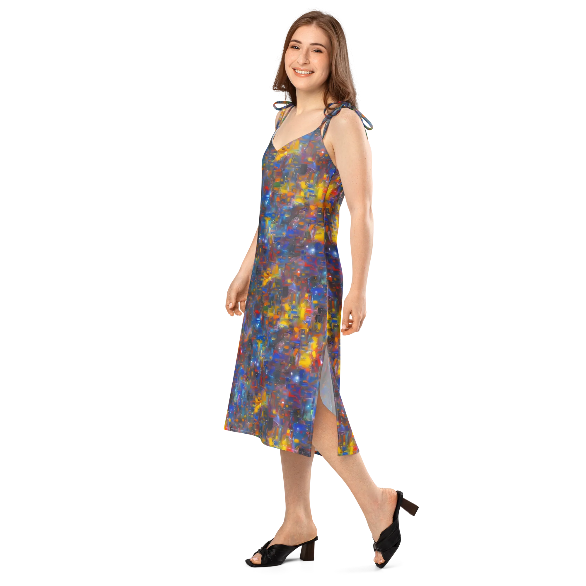 Abstract Conflux on Slip Dress — Left Front
