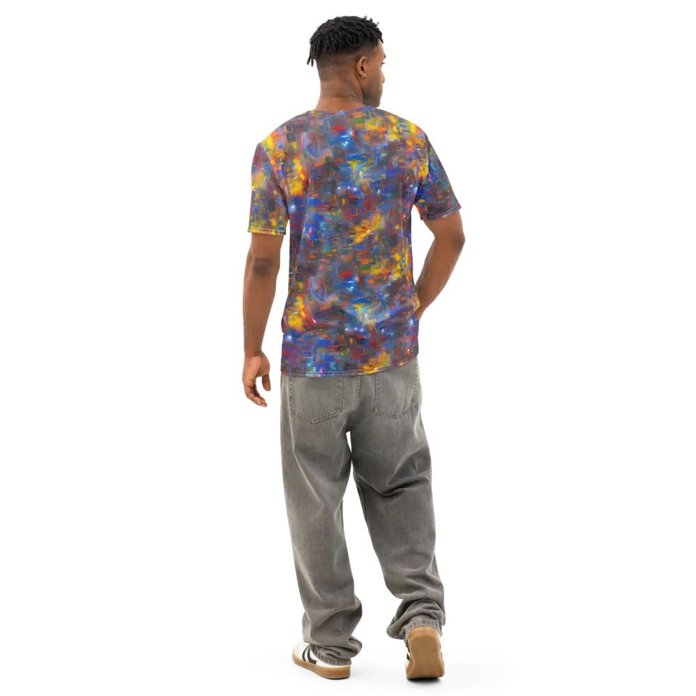Abstract Conflux on Men's Cotton Crew Neck T-Shirt — Back