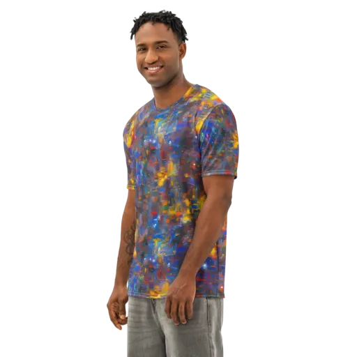 Abstract Conflux on a Men's Cotton Crew Neck T-Shirt