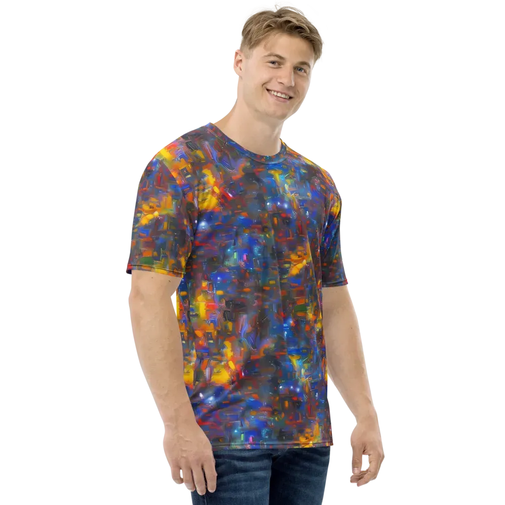 Abstract Conflux on Men's Crew Neck T-Shirt — Right