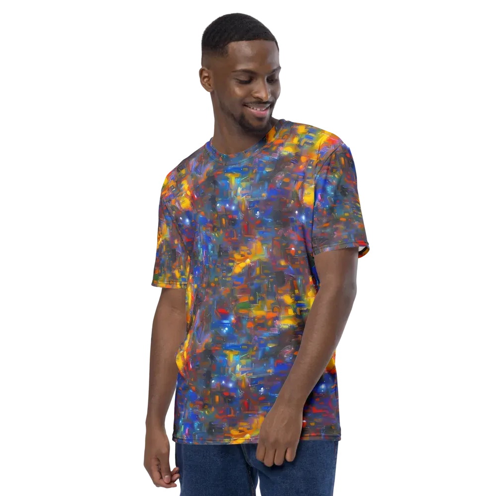 Abstract Conflux on Men's Crew Neck T-Shirt — Left