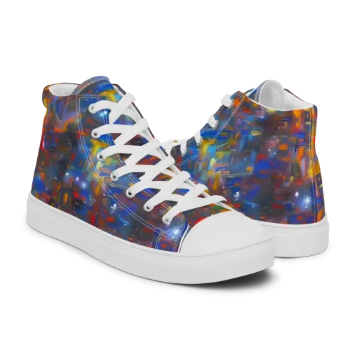 Abstract Conflux on a Men's High Top Canvas Shoes