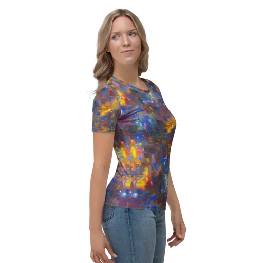 Abstract Conflux on a Women's Crew Neck T-Shirt