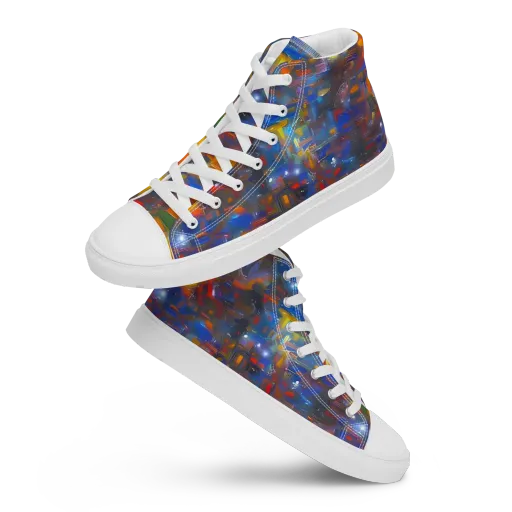 Abstract Conflux on a Women's High Top Canvas Shoes