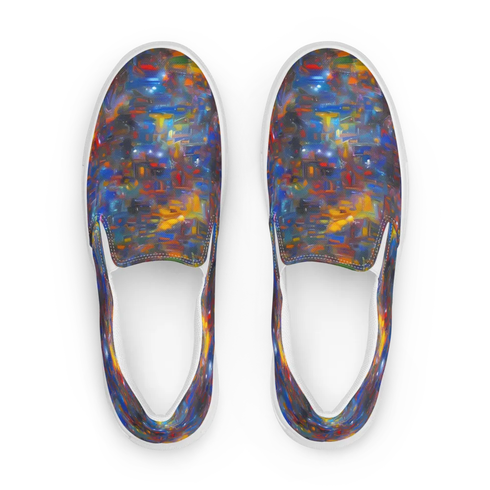 Abstract Conflux on Men's Slip-On Canvas Shoes — Front