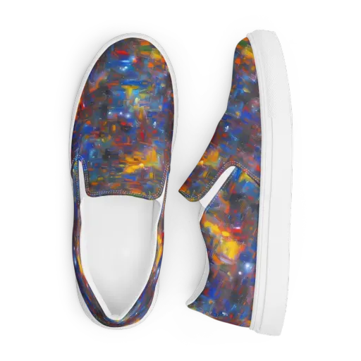Abstract Conflux on a Men's Slip-On Canvas Shoes