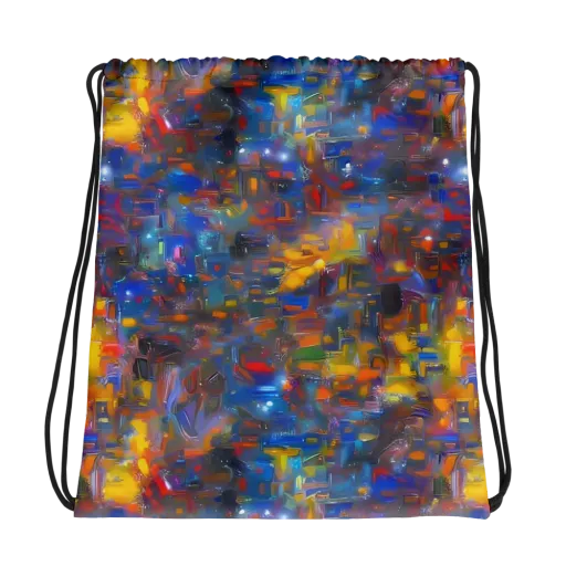 Abstract Conflux on a Drawstring Bag