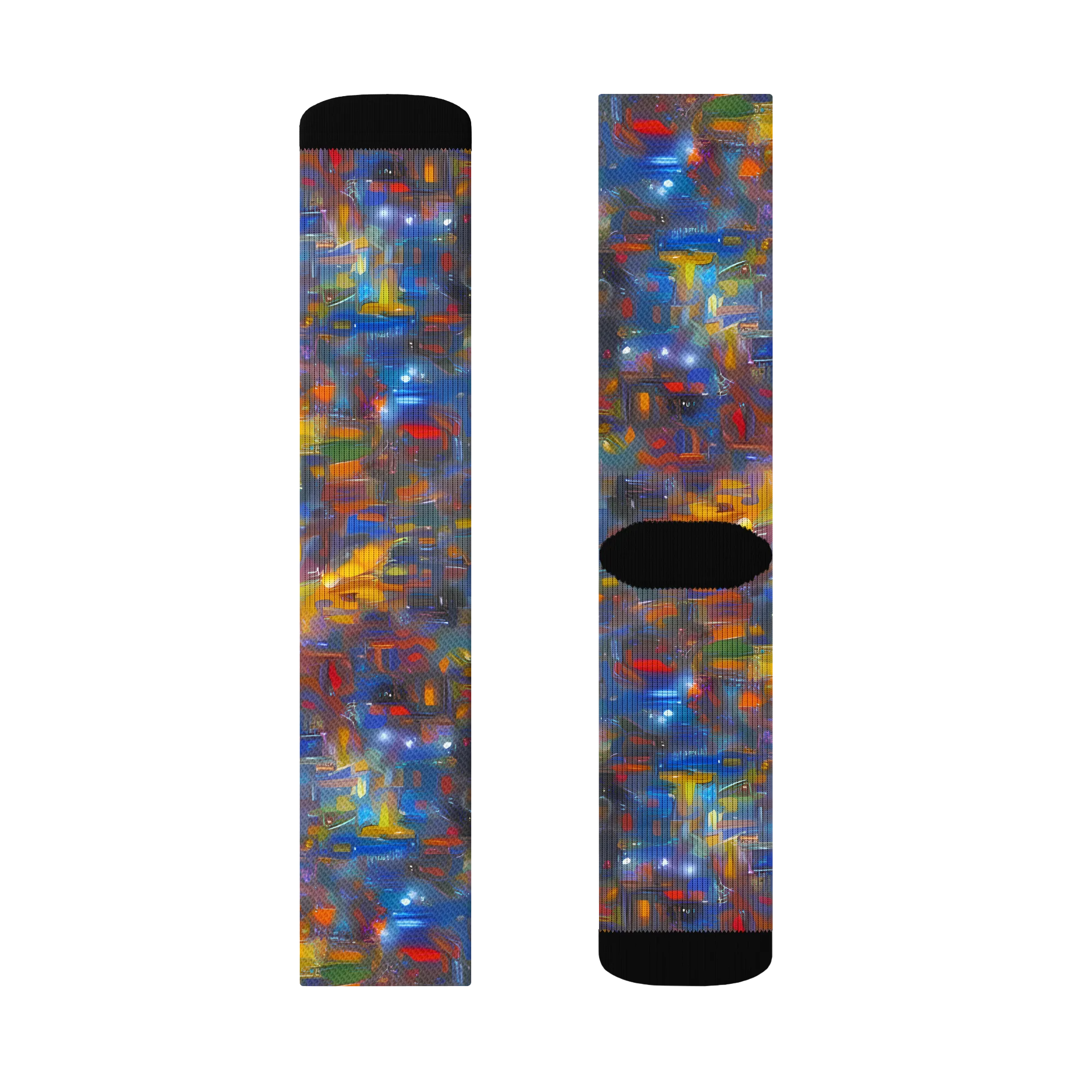 Abstract Conflux on Socks — Left Sock