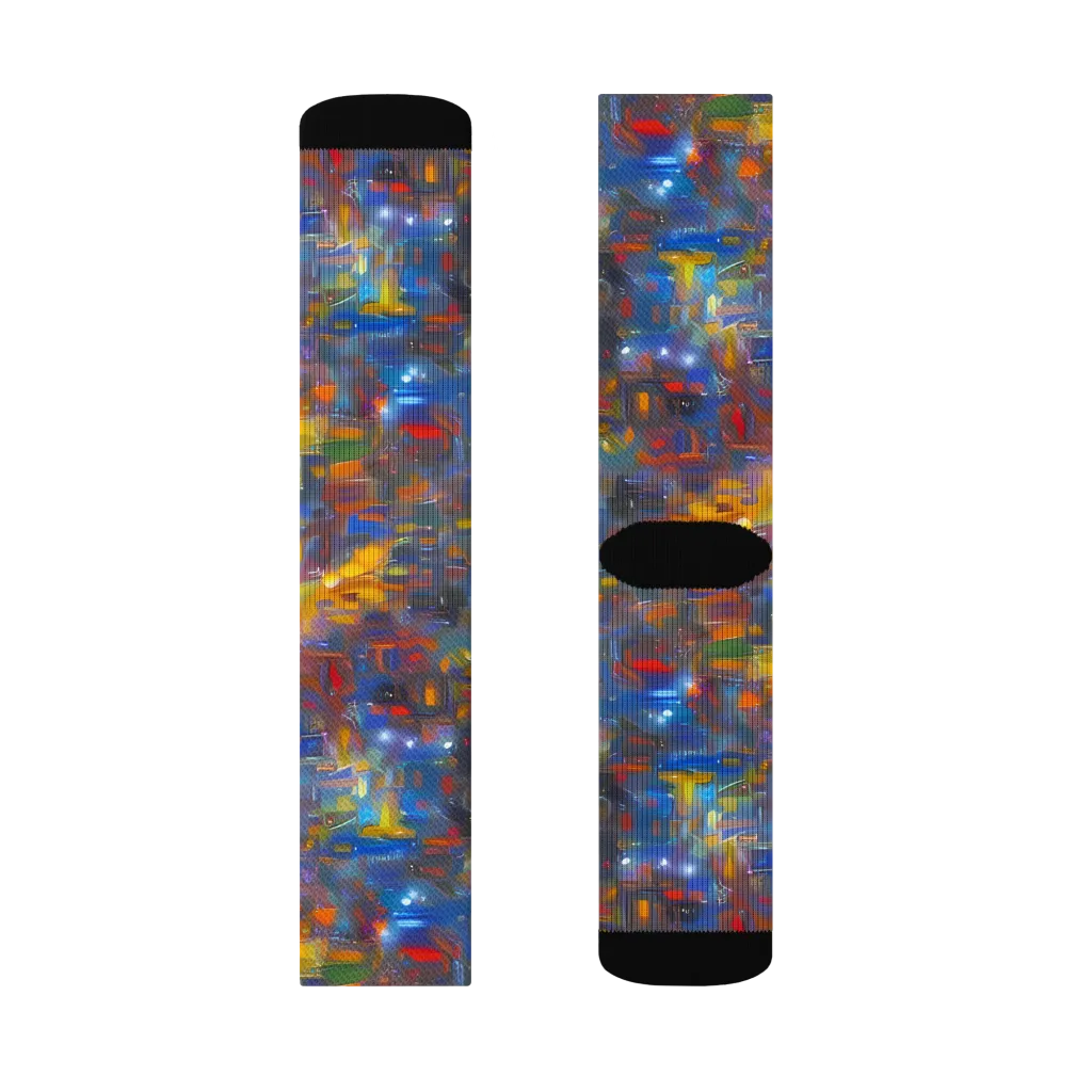 Abstract Conflux on Socks — Right Sock