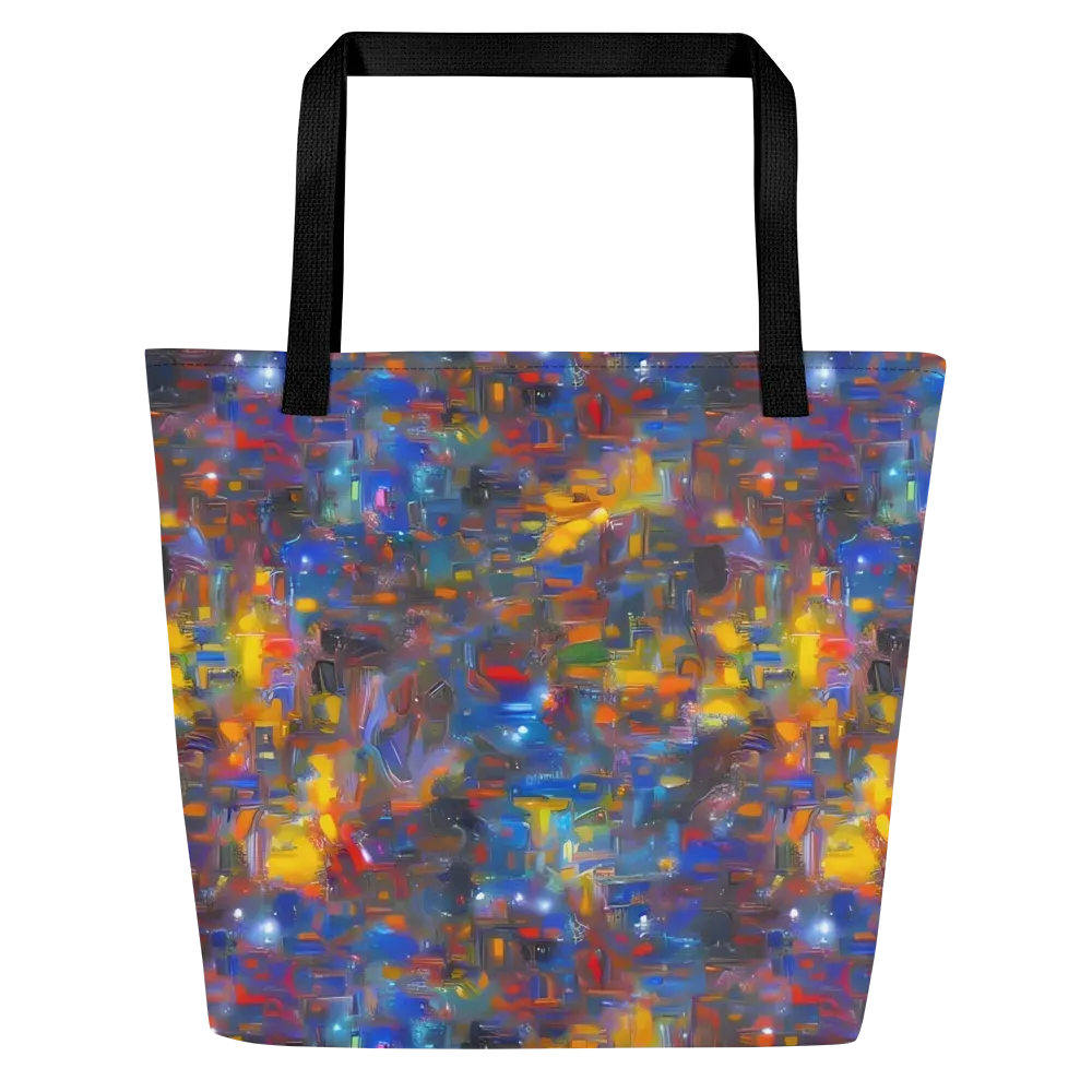 Abstract Conflux on Large Tote Bag W/ Pocket — Front
