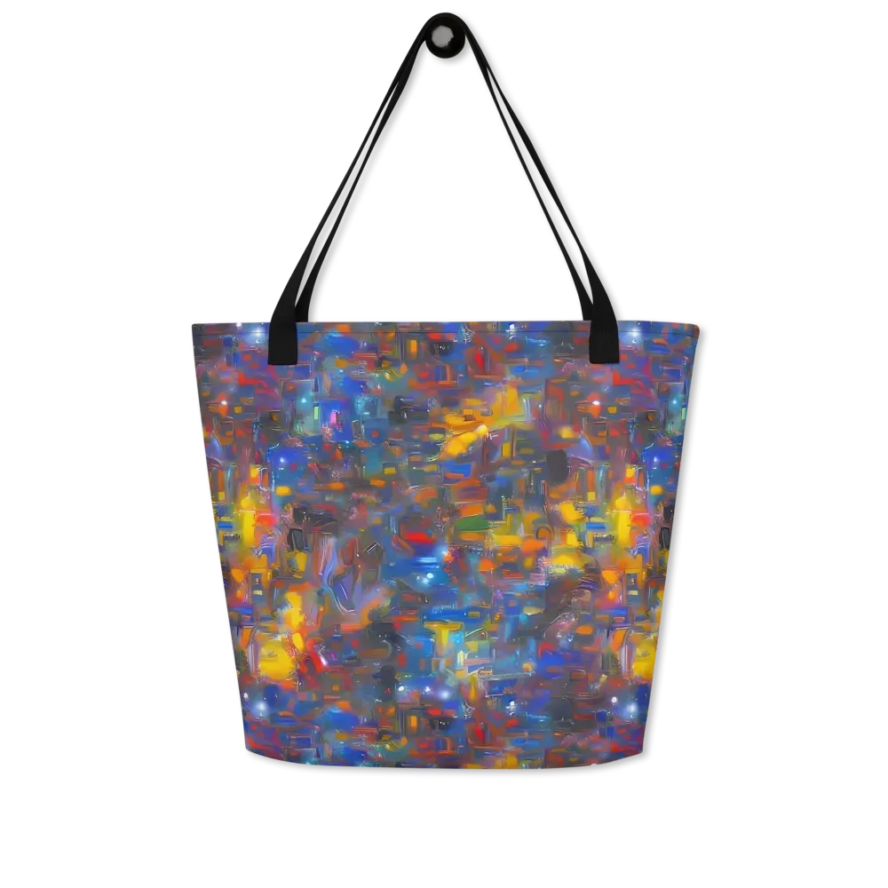 Abstract Conflux on Large Tote Bag W/ Pocket — Front