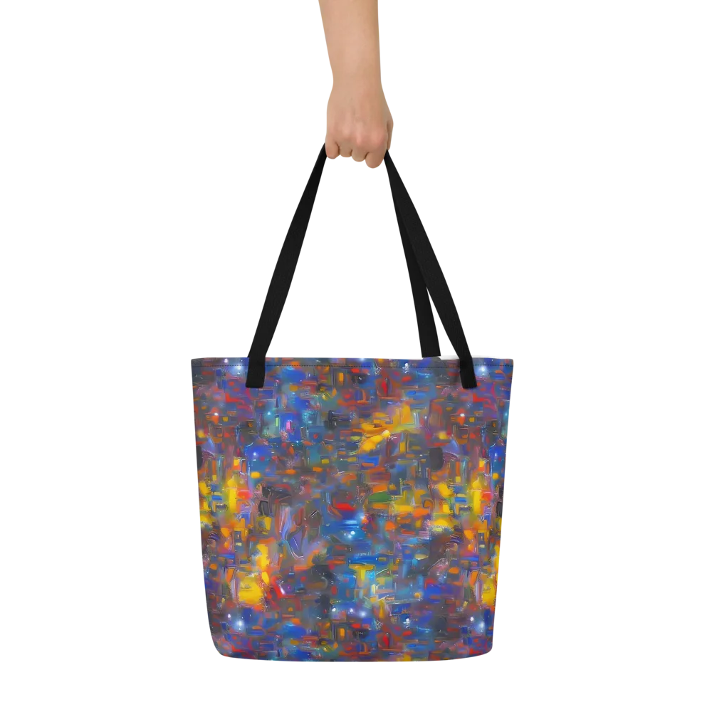 Abstract Conflux on Large Tote Bag W/ Pocket — Front