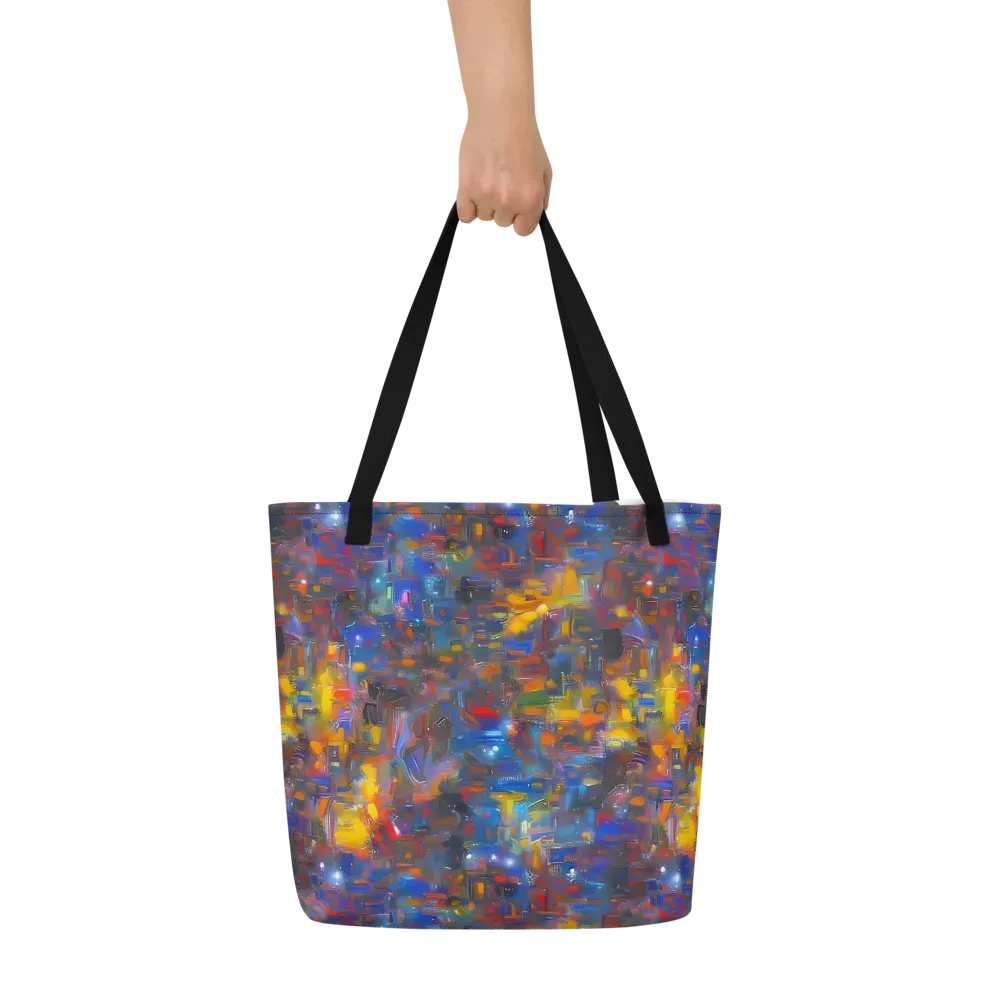 Abstract Conflux on Large Tote Bag W/ Pocket — Front