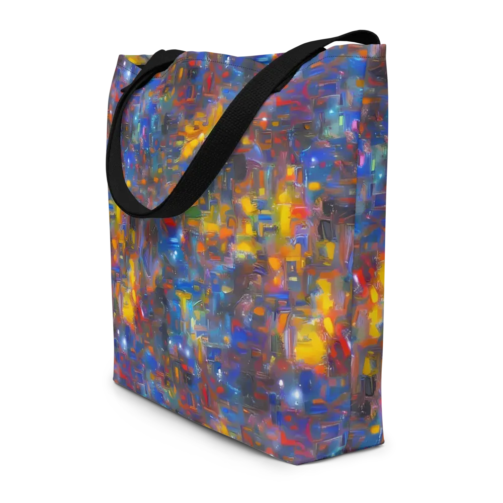 Abstract Conflux on Large Tote Bag W/ Pocket — Front