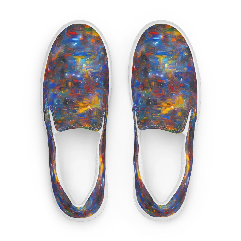 Abstract Conflux on Women's Slip-On Canvas Shoes — Front