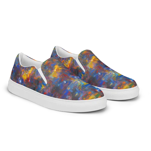 Abstract Conflux on a Women's Slip-On Canvas Shoes